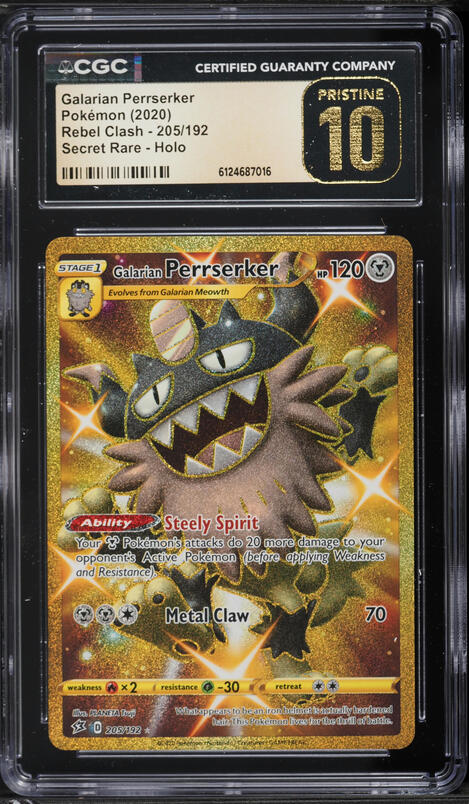 galarian perrserker pokemon card value Galarian Perrserker (Secret) - SWSH02: Rebel Clash