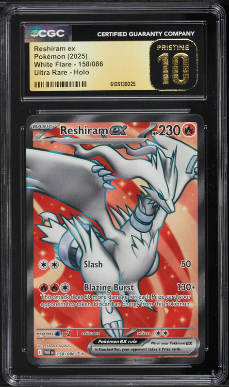 2025 Pokemon Scarlet & Violet White Flare Full Art Reshiram EX #158 PSA 10  GEM MINT on Fanatics Collect