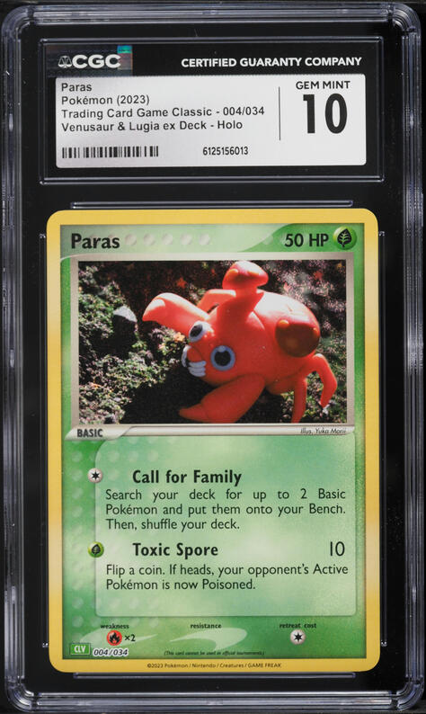 2023 Pokemon TCG Classic Venusaur & Lugia Ex Deck Holo Paras #4 CGC 10 GEM MINT