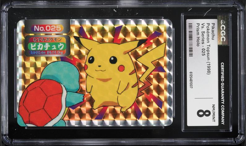 1997 Pokemon Japanese Topsun Prism Pikachu #25 BGS 8 NM-MT on