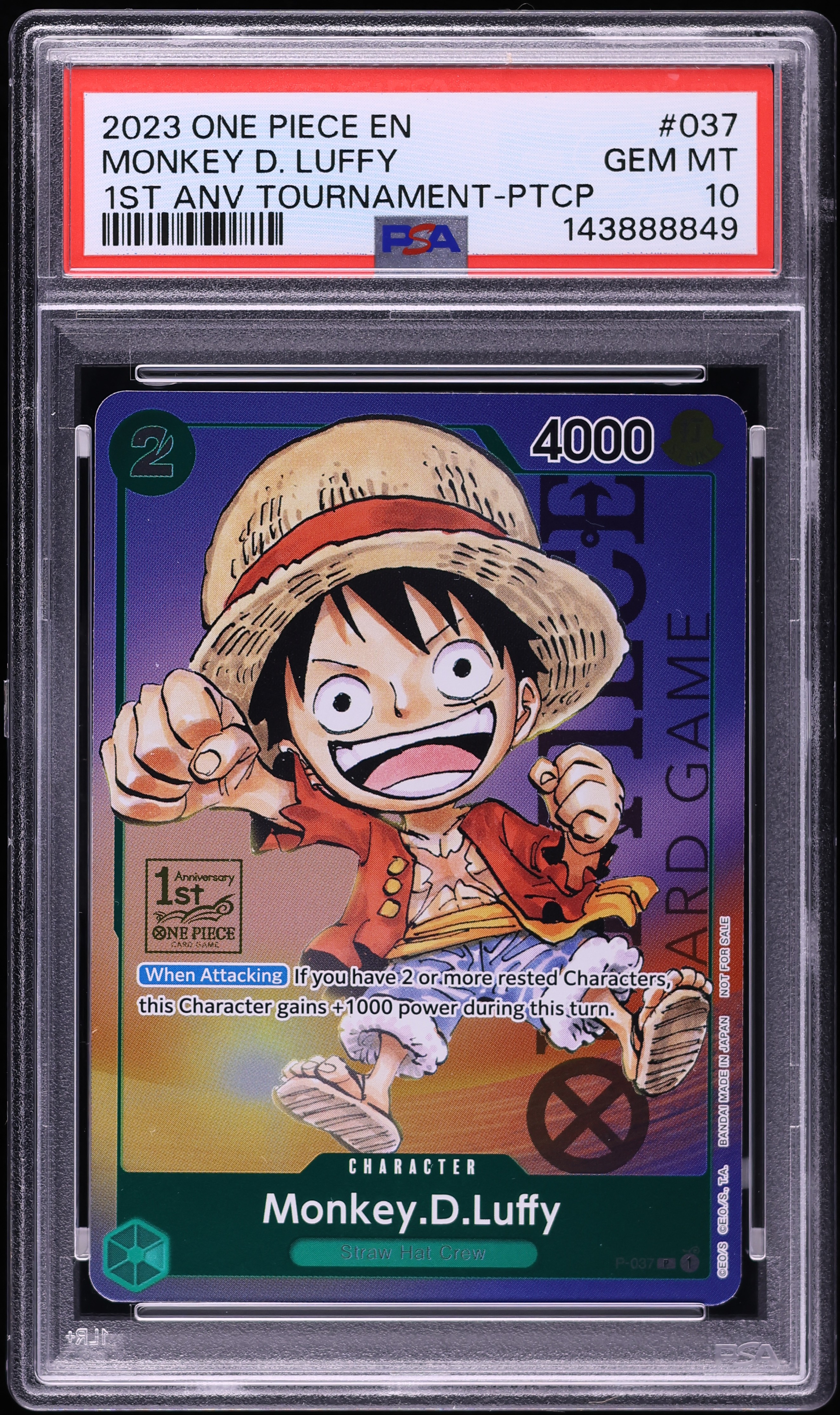 2023 One Piece Promo 1st Anniversary Tournament Monkey D. Luffy #P