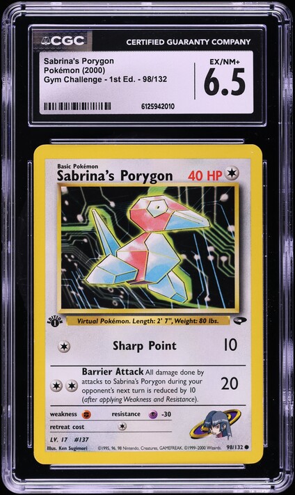2000 Pokemon Gym Challenge 1st Edition Sabrina's Porygon #98 CGC 6.5 EXMT+