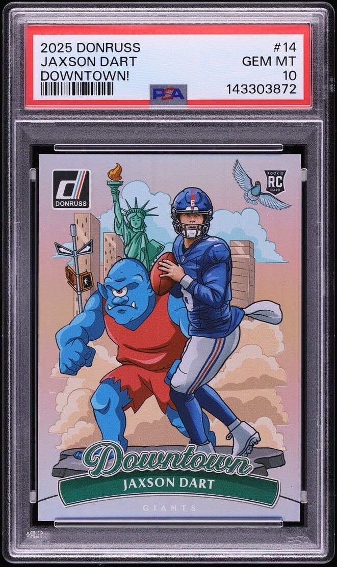 2025 Donruss Downtown Jaxson Dart ROOKIE #14 PSA 10 GEM MINT
