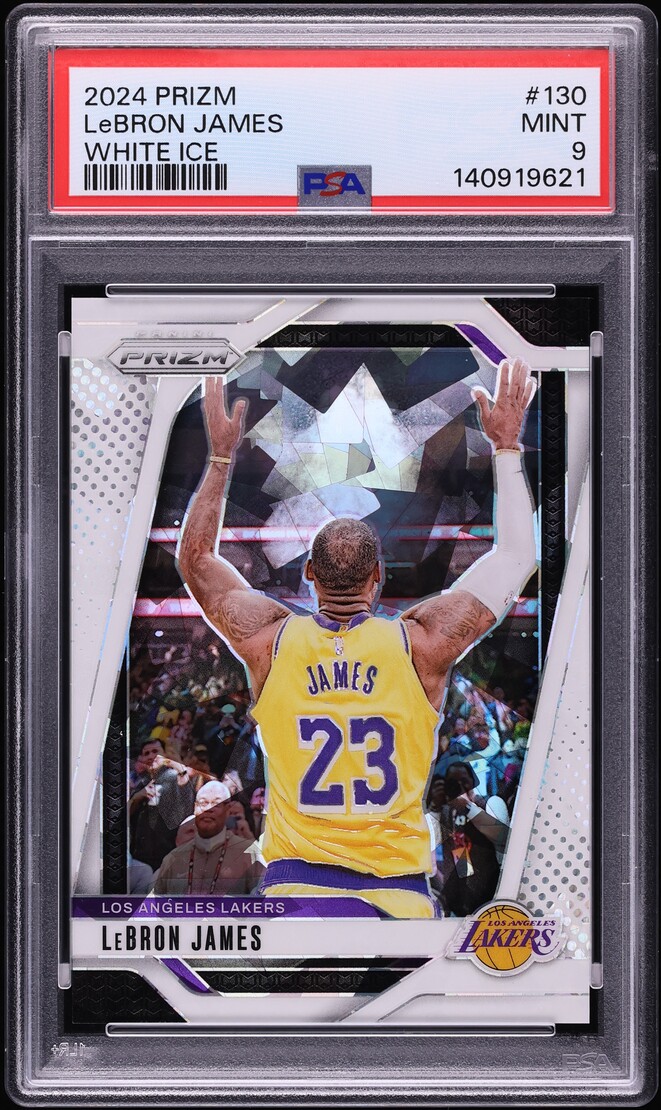 2024 Panini Prizm White Ice LeBron James /35 #130 PSA 9 MINT