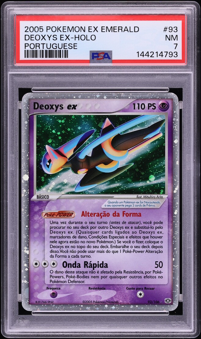 2005 Pokemon Portuguese Ex Emerald Holo Deoxys Ex #93 PSA 7 NRMT