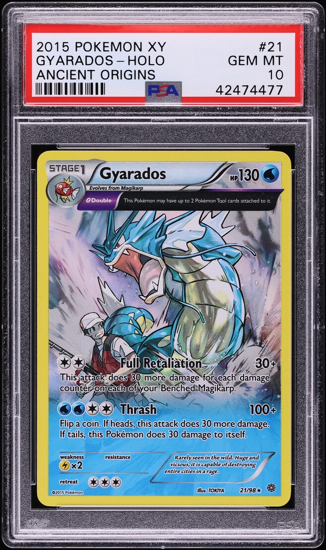 2015 Pokemon XY Ancient Origins Holo Gyarados #21 PSA 10 GEM MINT