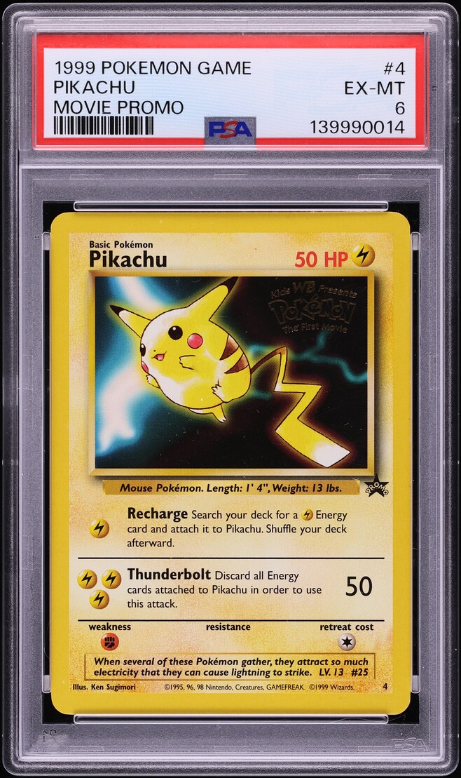 1999 Pokemon Movie Promo Pikachu #4 PSA 6 EXMT