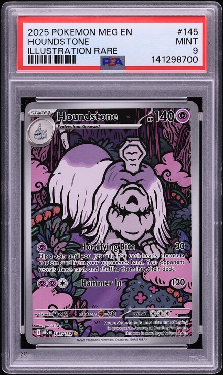 2025 Pokemon Mega Evolution IR Houndstone #145 PSA 9 MINT