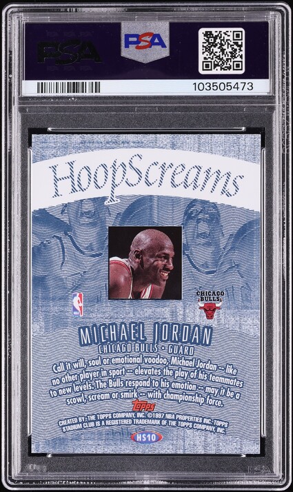1997 Stadium Club Hoop Screams Michael Jordan #HS10 PSA 8 NM-MT