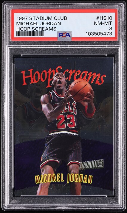 1997 Stadium Club Hoop Screams Michael Jordan #HS10 PSA 8 NM-MT