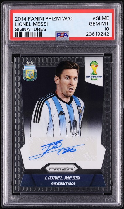 2014 Panini Prizm World Cup Lionel Messi AUTO #S-LME PSA 10 GEM MINT