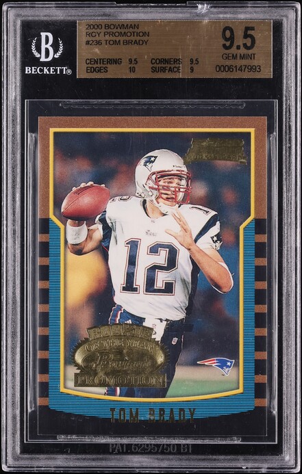 2000 Bowman ROY Promotion Tom Brady ROOKIE #236 BGS 9.5 GEM MINT