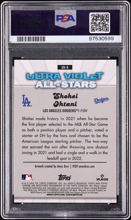 2024 Topps Chrome Ultraviolet All-Stars Shohei Ohtani #UV-9 PSA 10 GEM MINT