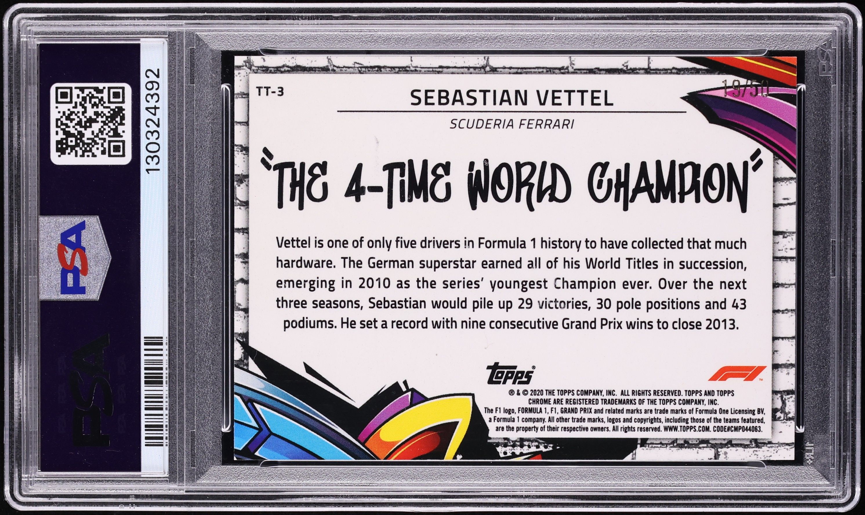 2020 Topps Chrome Formula 1 F1 Track Tags Gold Sebastian Vettel