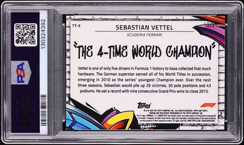 2020 Topps Chrome Formula 1 F1 Track Tags Gold Sebastian Vettel