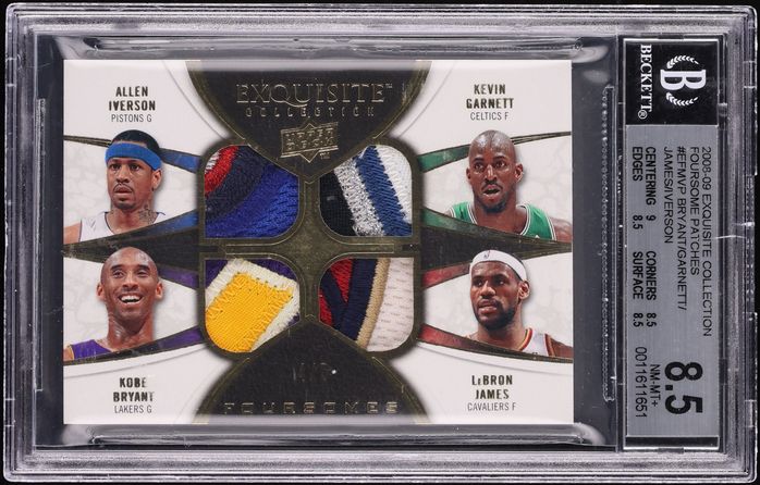 2008 Exquisite Collection Allen Iverson Kobe Bryant Kevin Garnett LeBron James PATCH /5 BGS 8.5