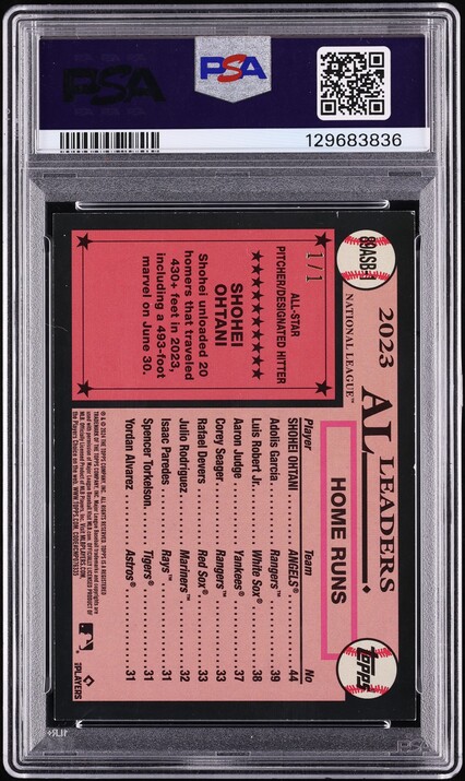 2024 Topps '89 All-Star Shohei Ohtani 1/1 #1 PSA 6 EXMT