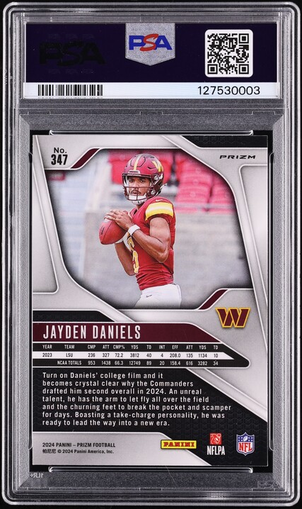 2024 Panini Prizm Silver Jayden Daniels ROOKIE #347 PSA 9 MINT