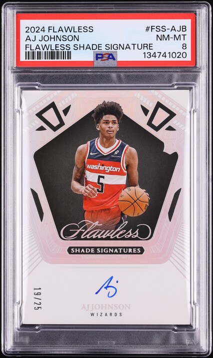 2024 Panini Flawless Shade Signatures AJ Johnson ROOKIE AUTO /25 #FSS-AJB PSA 8 NM-MT
