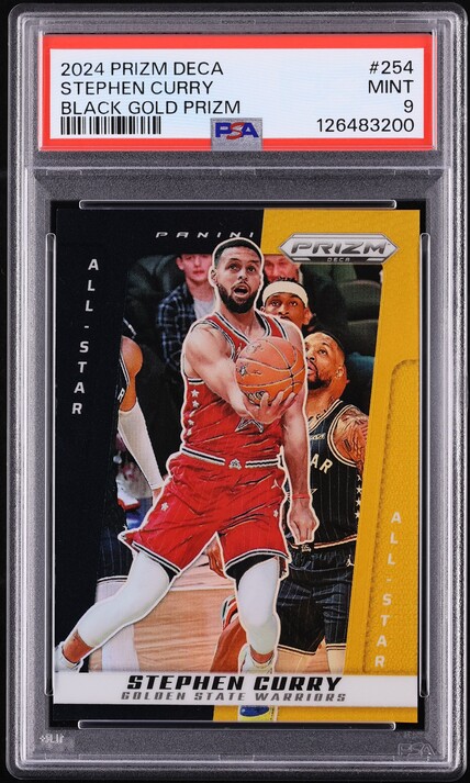 2024 Panini Prizm Deca Black Gold Stephen Curry 1/5 #254 PSA 9 MINT