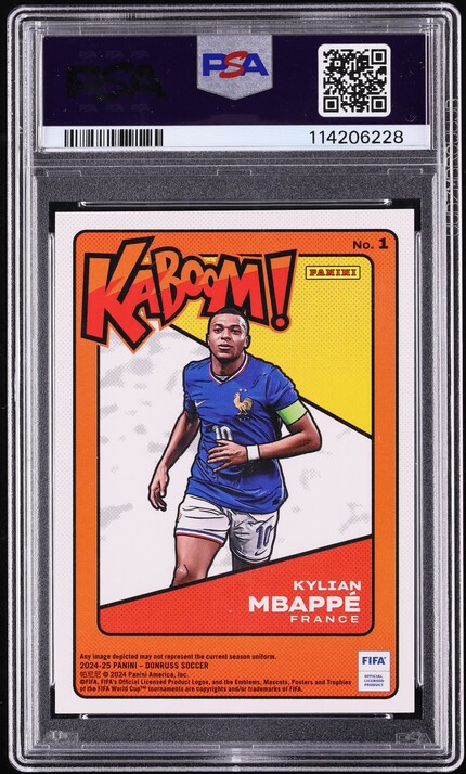 2024 Donruss FIFA Kaboom! Kylian Mbappe #1 PSA 10 GEM MINT on