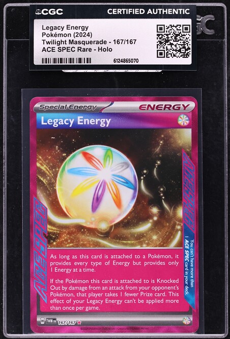 2024 Pokemon Scarlet & Violet Twilight Masquerade Ace Spec Legacy Energy #167 CGC AUTH
