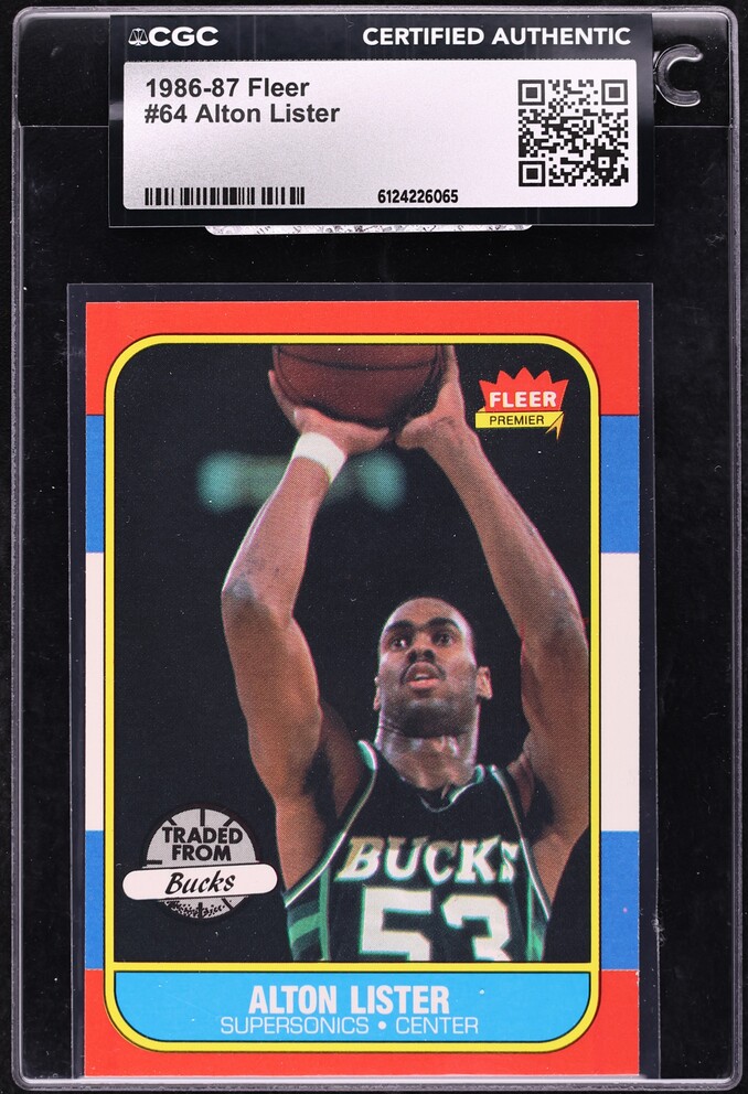 1986 Fleer Basketball Alton Lister #64 CGC AUTH