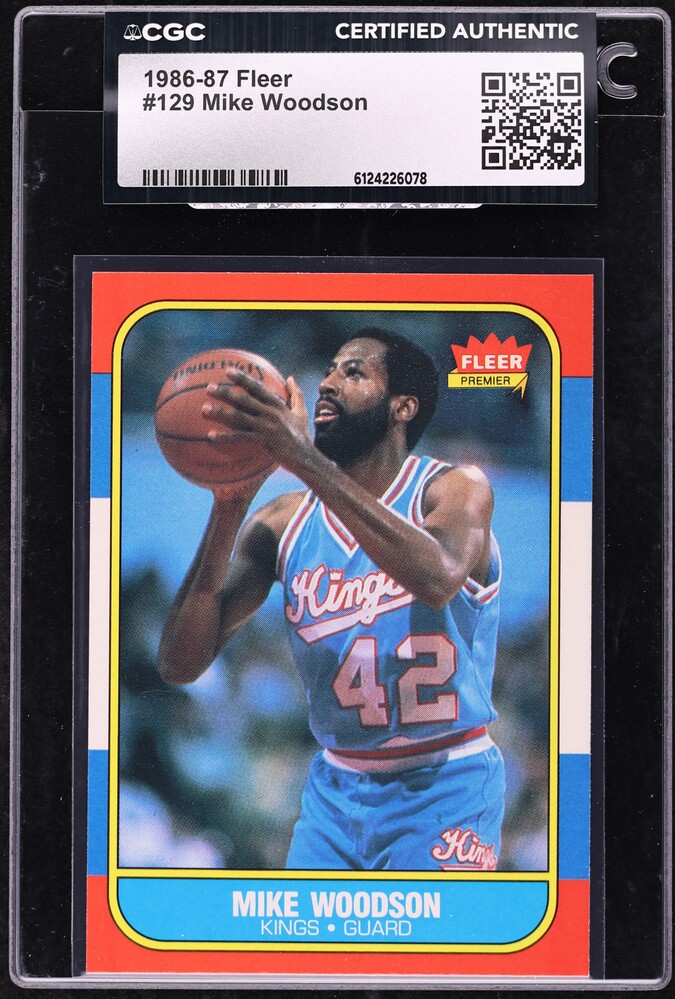 1986 Fleer Basketball Mike Woodson #129 CGC AUTH
