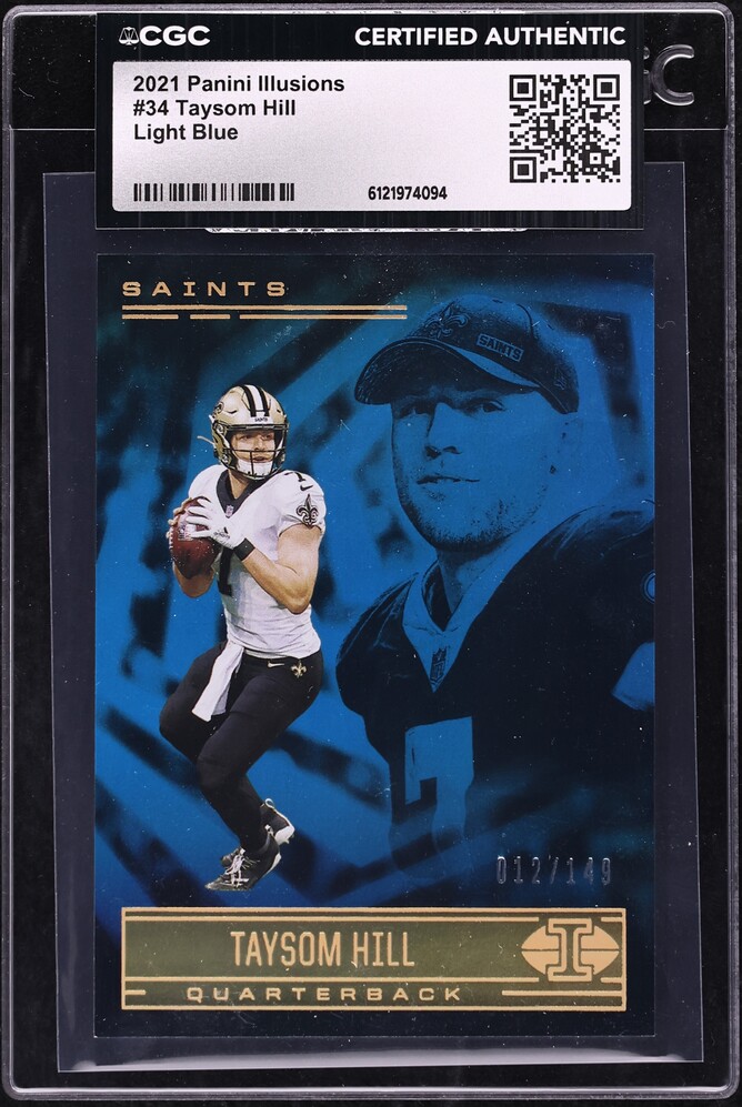 2021 Panini Illusions Light Blue Taysom Hill /149 #34 CGC AUTH