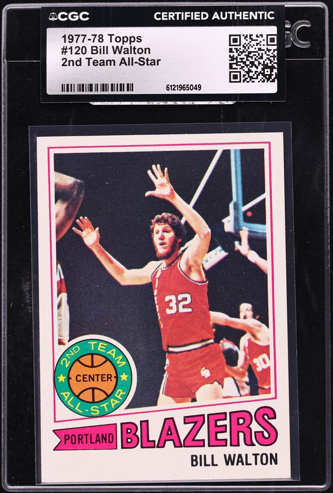 1977 Topps Basketball Bill Walton 2ND TEAM ALL STAR #120 CGC AUTH