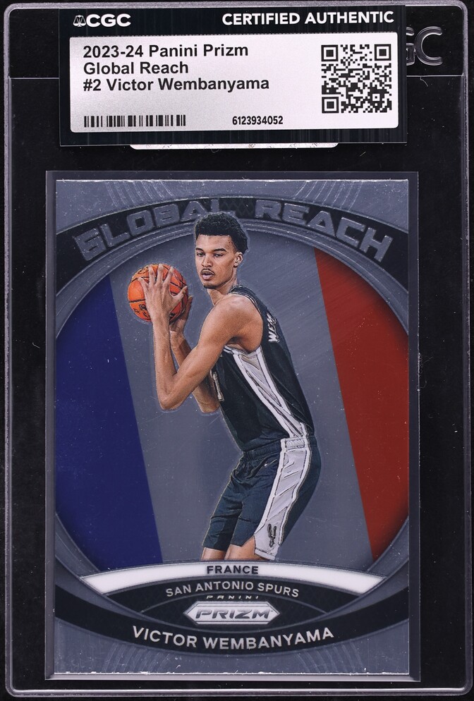 2023 Panini Prizm Global Reach Victor Wembanyama ROOKIE #2 CGC AUTH