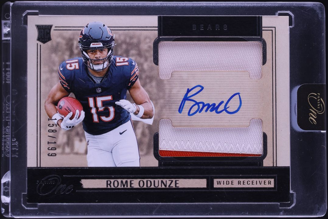 2024 Panini One Rome Odunze ROOKIE PATCH AUTO /199 #34