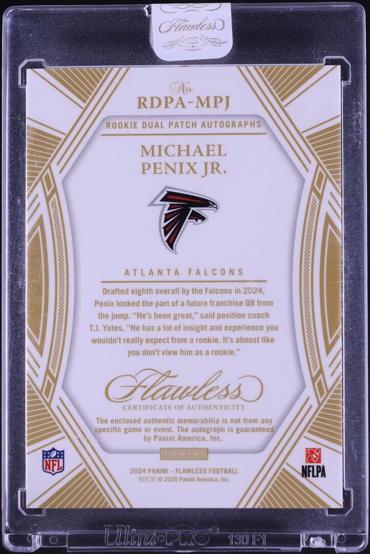 2024 Panini Flawless Michael Penix Jr. ROOKIE PATCH AUTO /25 #RDPA-MPJ