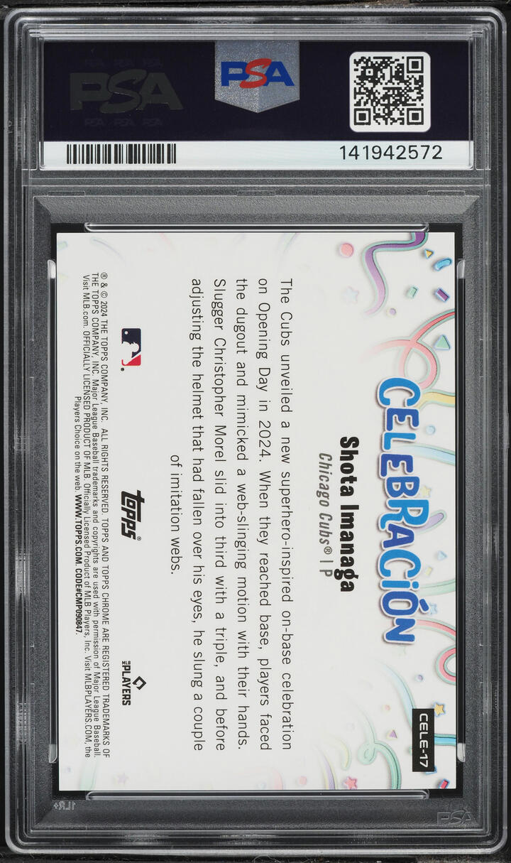 2024 Topps Chrome Update Celebracion Shota Imanaga ROOKIE /99 #CELE-17 PSA 10 GEM MINT