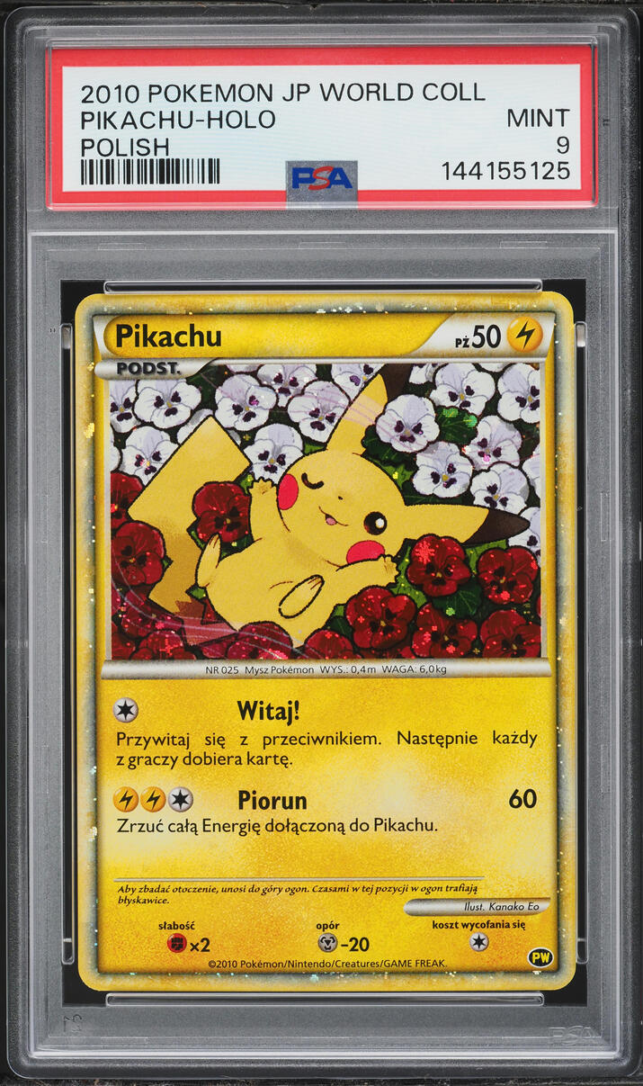 2010 Pokemon Polish World Collection Holo Pikachu PSA 9 MINT on