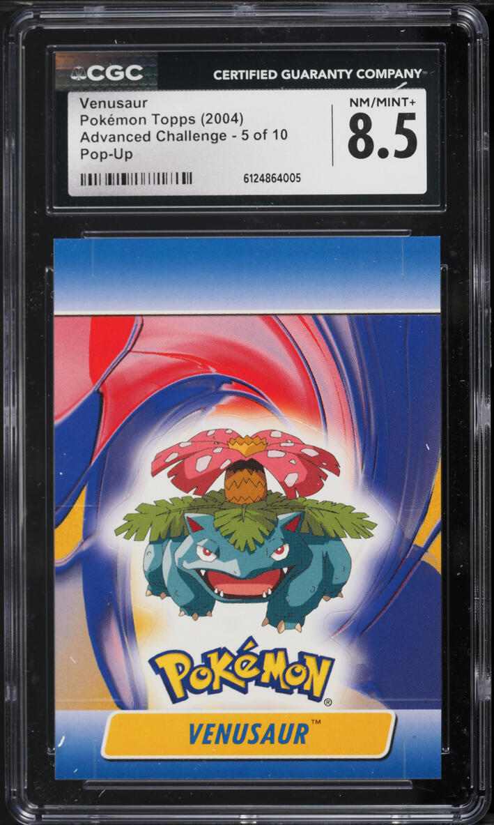 2004 Topps Pokemon Advanced Challenge Pop-Up Venusaur #5 of 10 CGC 8.5 NM-MT+
