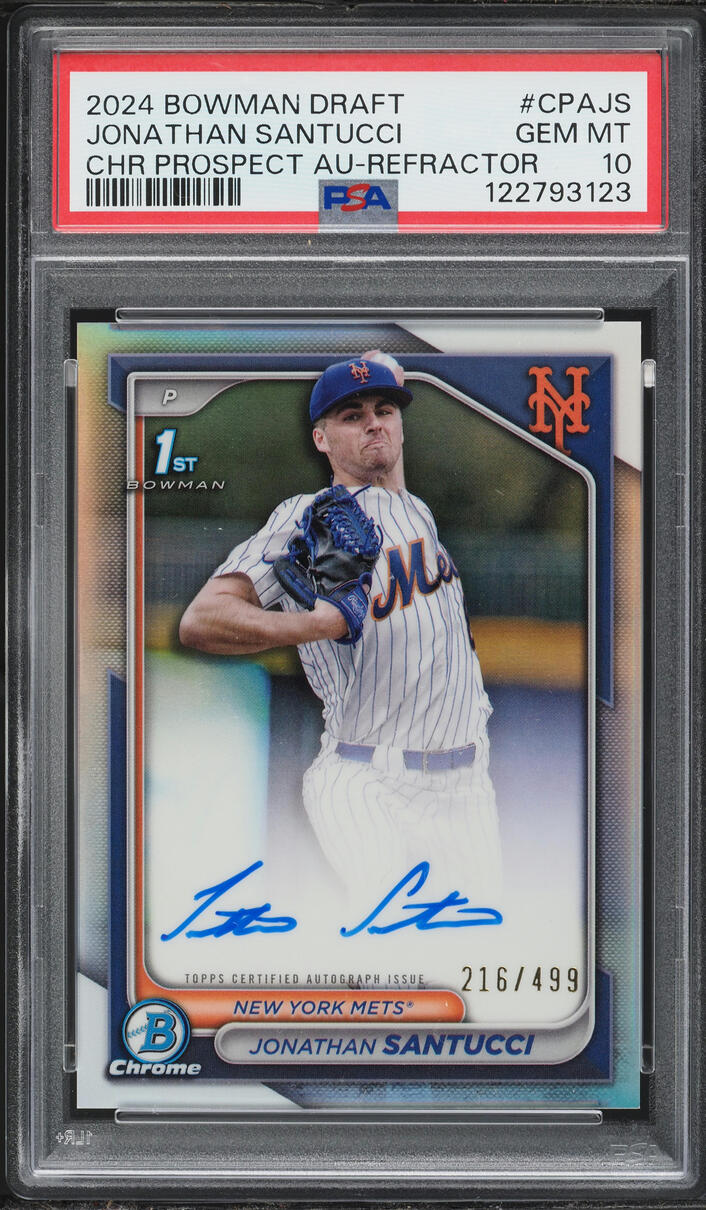 2024 Bowman Chrome Draft Refractor Jonathan Santucci PROSPECT AUTO /499 #CPA-JS PSA 10 GEM MINT