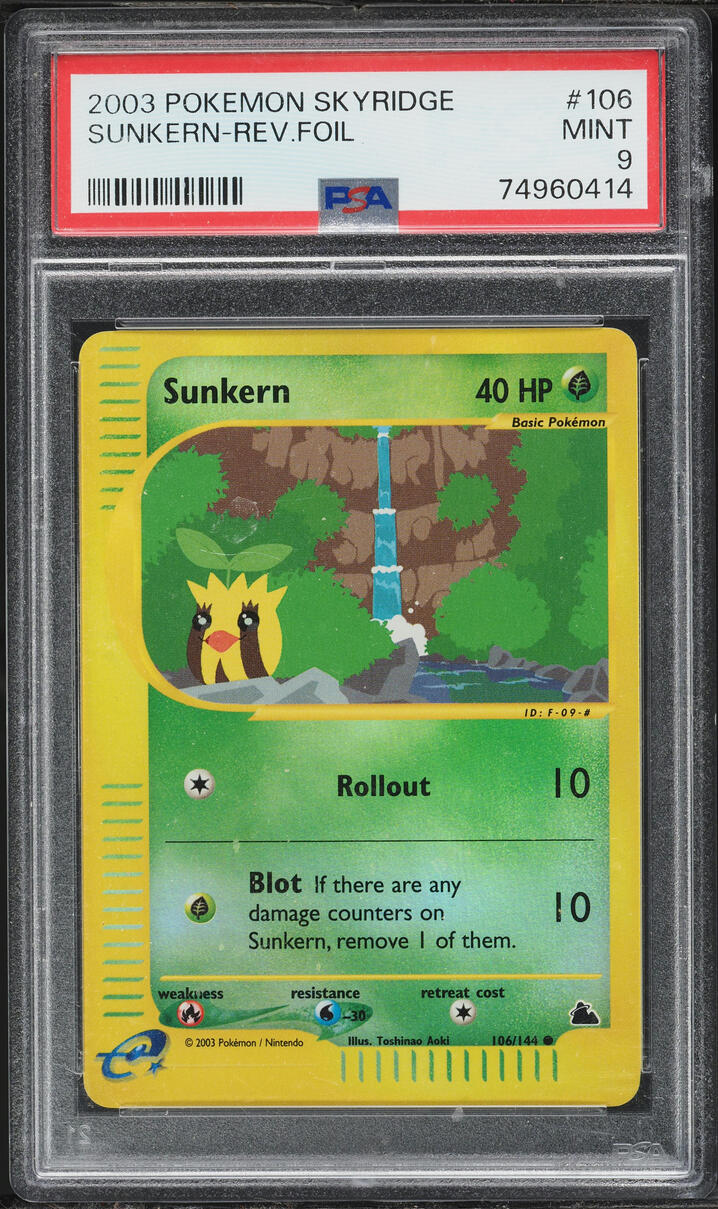 2003 Pokemon Skyridge Reverse Holo Sunkern #106 PSA 9 MINT