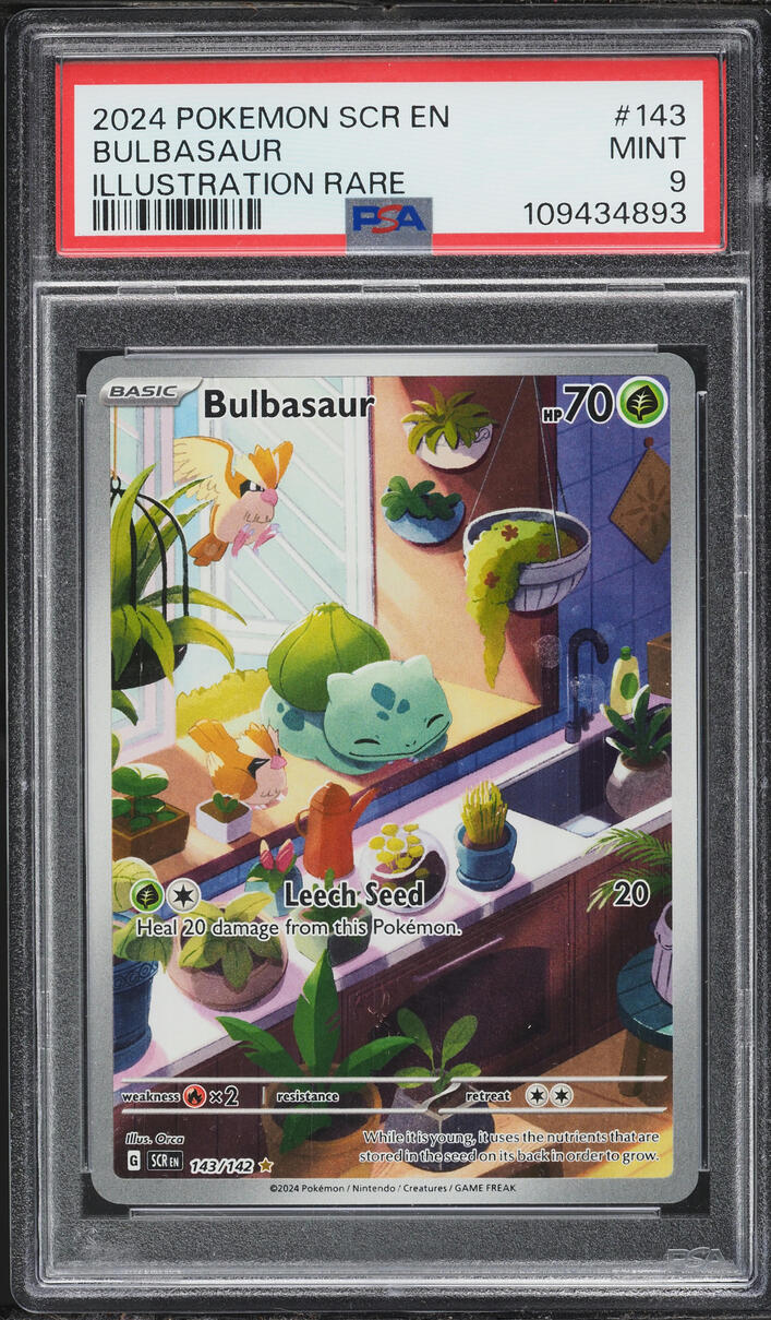 2024 Pokemon Scarlet & Violet Stellar Crown IR Bulbasaur #143 PSA 9 MINT