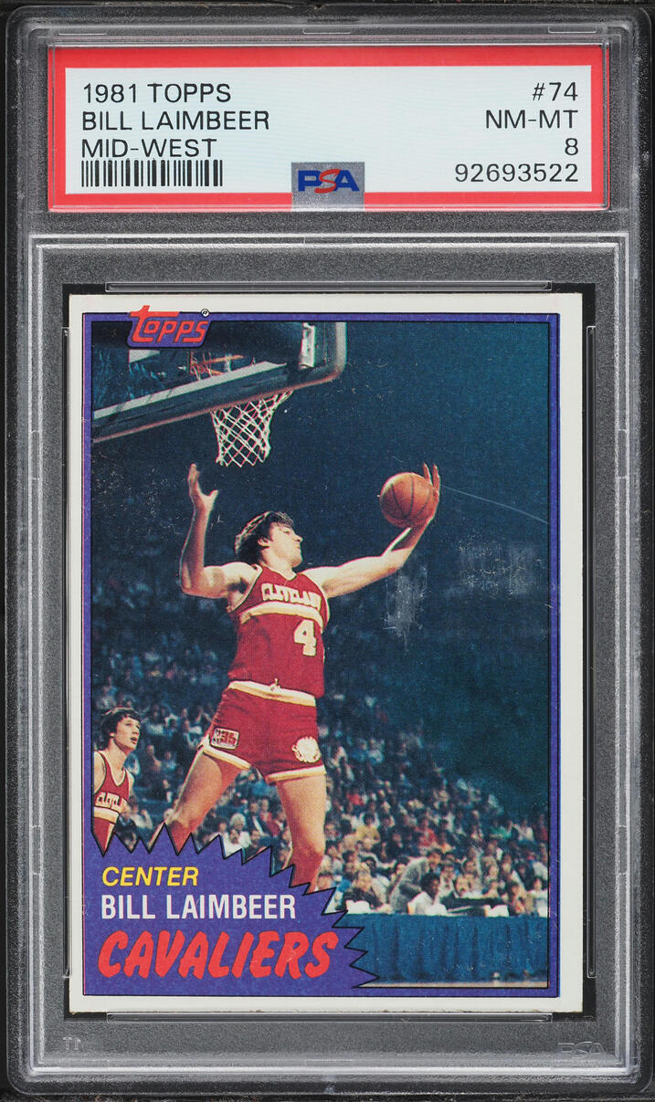 1981 Topps Midwest Basketball Bill Laimbeer #74 PSA 8 NM-MT