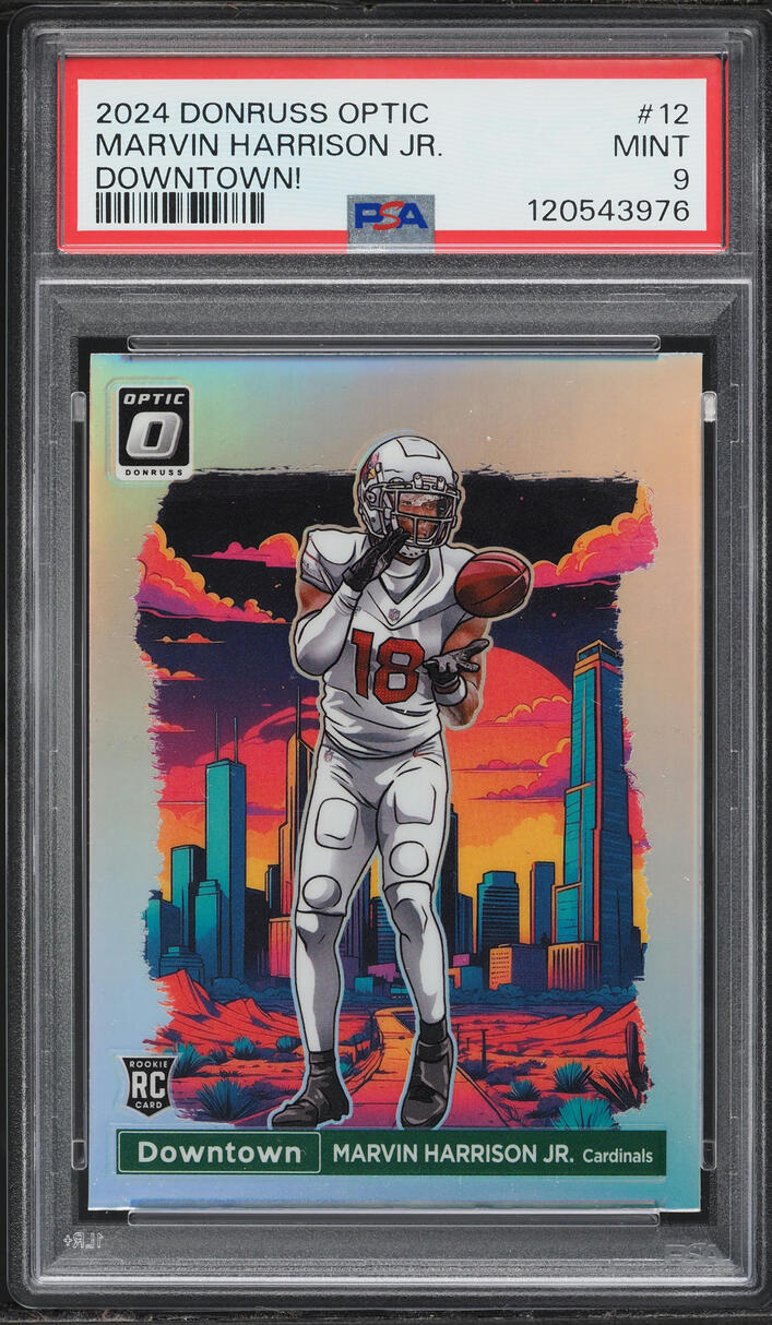 2024 Donruss Optic Downtown Marvin Harrison Jr. ROOKIE #12 PSA 9 MINT