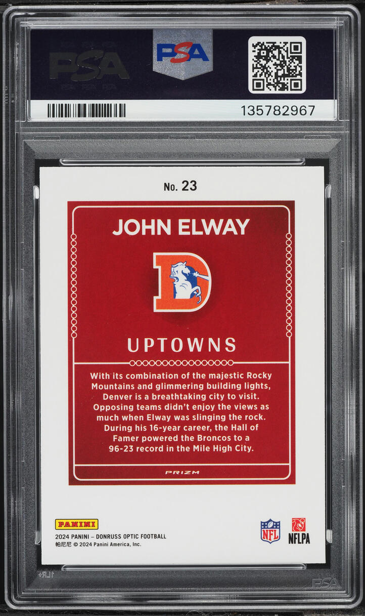 2024 Donruss Optic Uptowns John Elway #23 PSA 10 GEM MINT