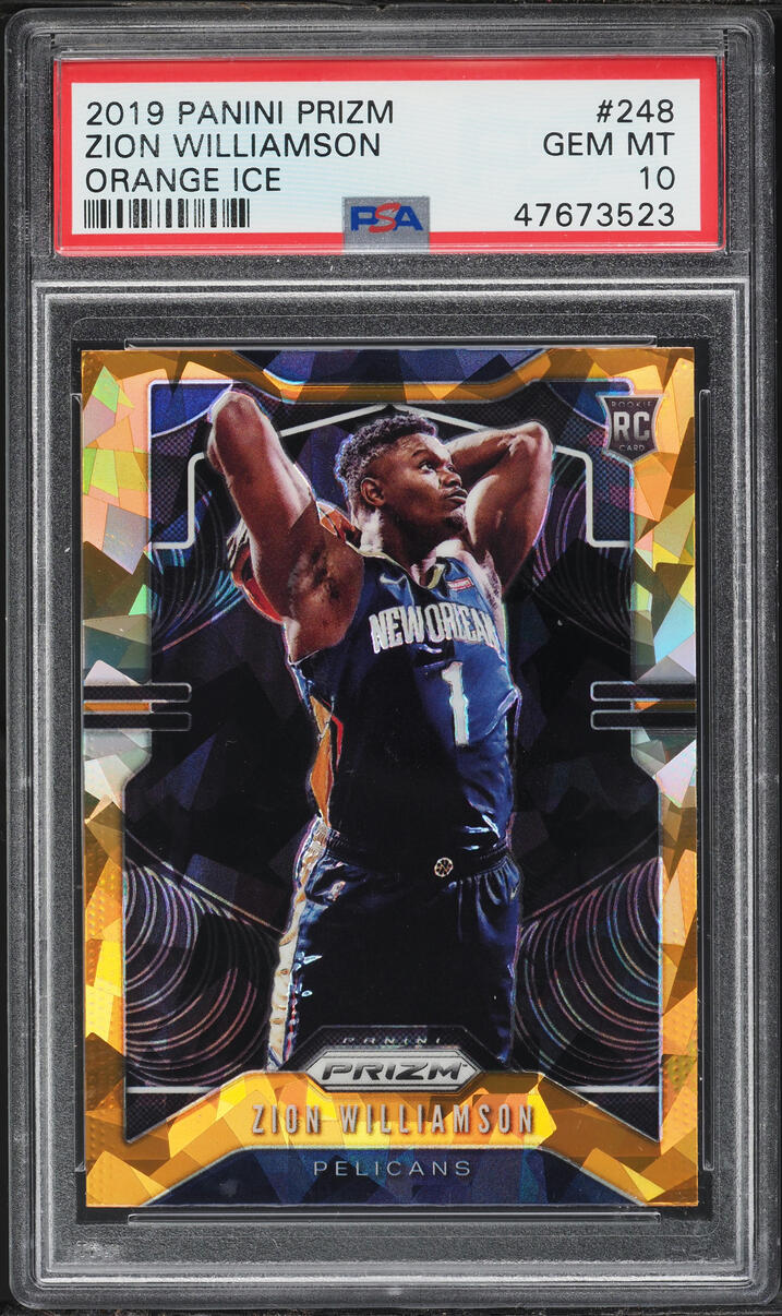 2019 Panini Prizm Orange Ice Zion Williamson ROOKIE #248 PSA 10 GEM MT
