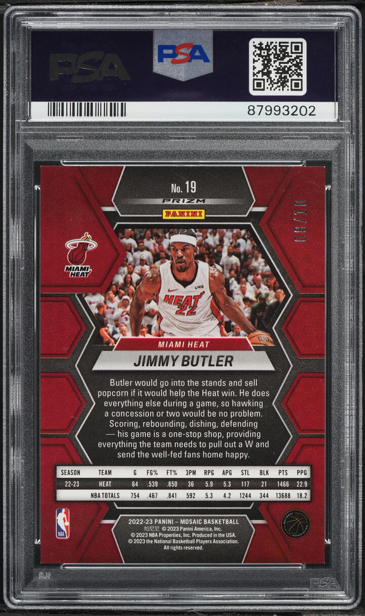 2022 Panini Mosaic Gold Jimmy Butler /10 #19 PSA 10 GEM MINT
