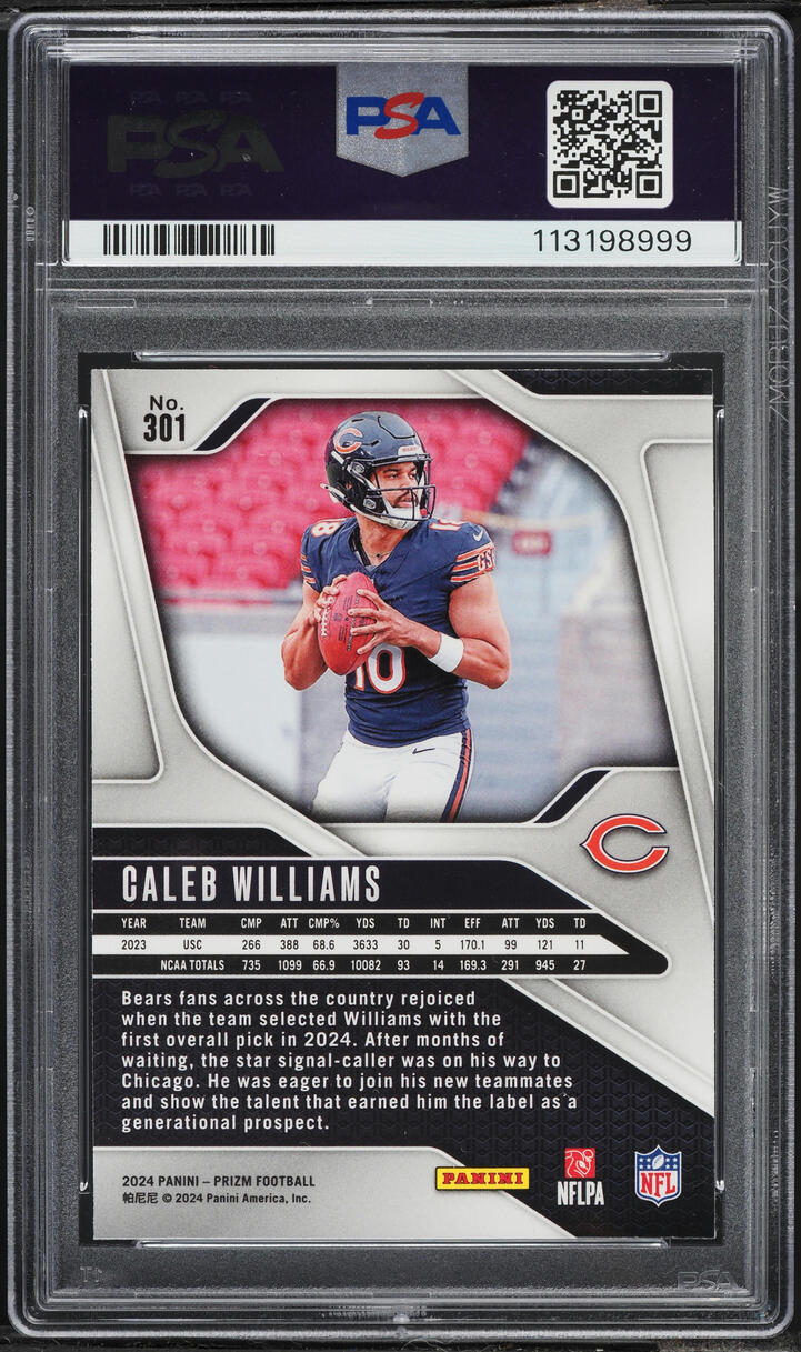 2024 Panini Prizm Caleb Williams ROOKIE #301 PSA 10 GEM MINT