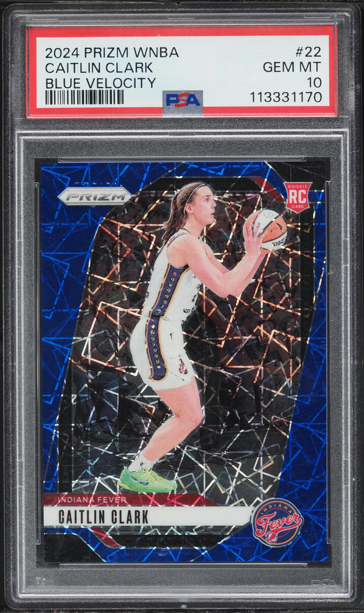 2024 Panini Prizm WNBA Blue Velocity Caitlin Clark ROOKIE #22 PSA 10 GEM MINT