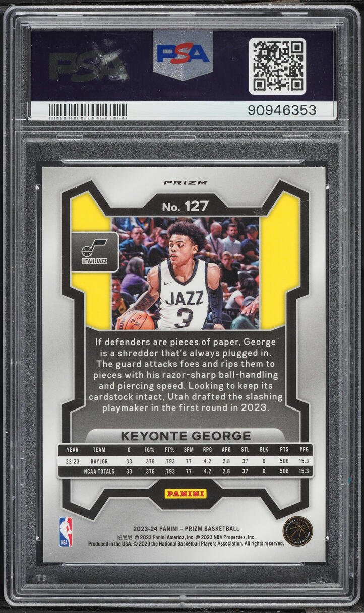 2023 Panini Prizm Silver Keyonte George ROOKIE #127 PSA 10 GEM MINT