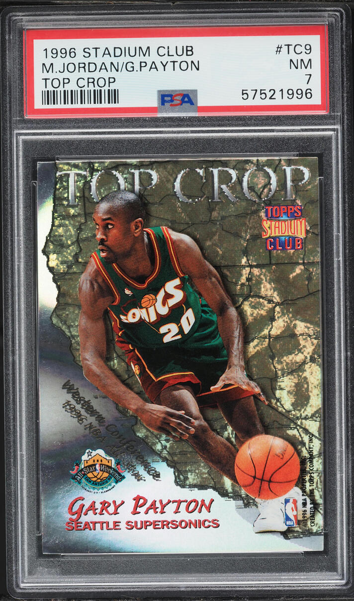 1996 Stadium Club Top Crop Michael Jordan & Gary Payton #TC9 PSA 7 NRMT