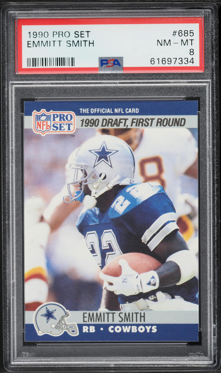 1990 Pro Set Football Emmitt Smith ROOKIE #685 PSA 8 NM-MT