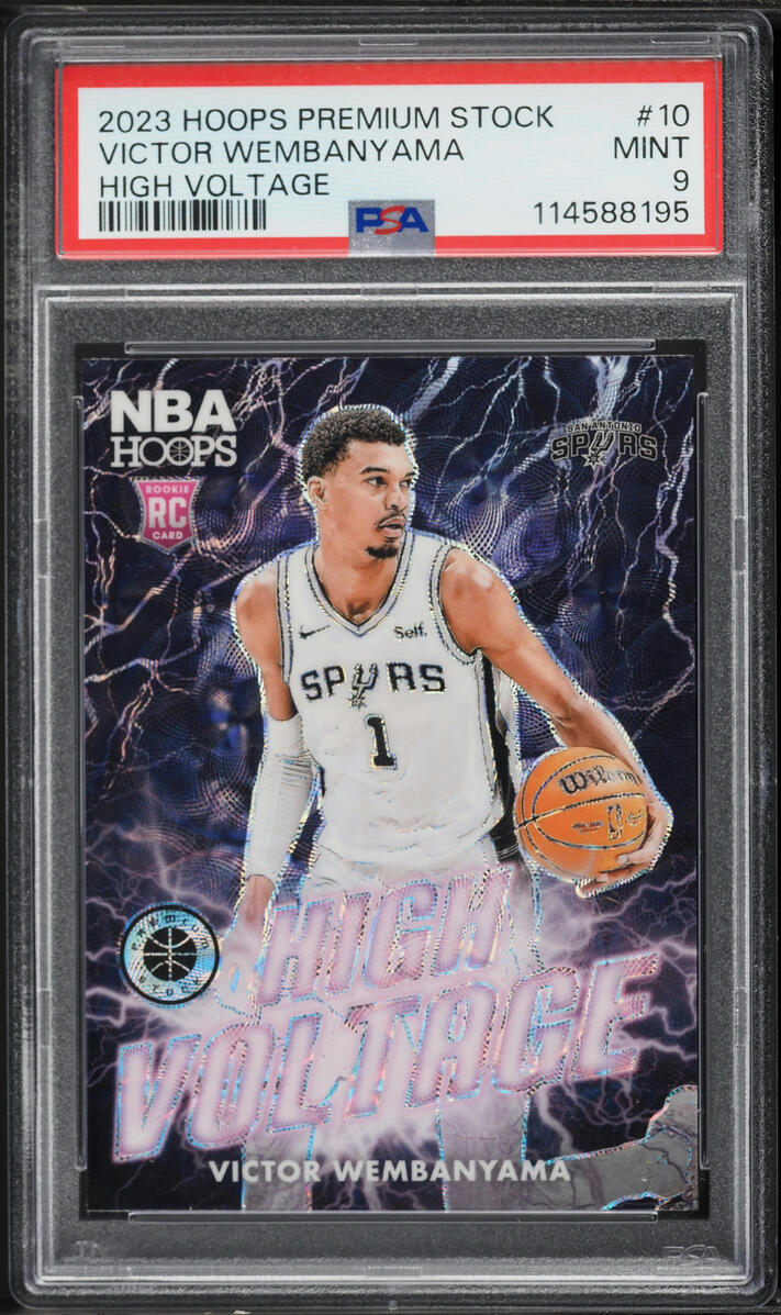 2023 Hoops Premium Stock High Voltage Victor Wembanyama ROOKIE #10 PSA 9 MINT